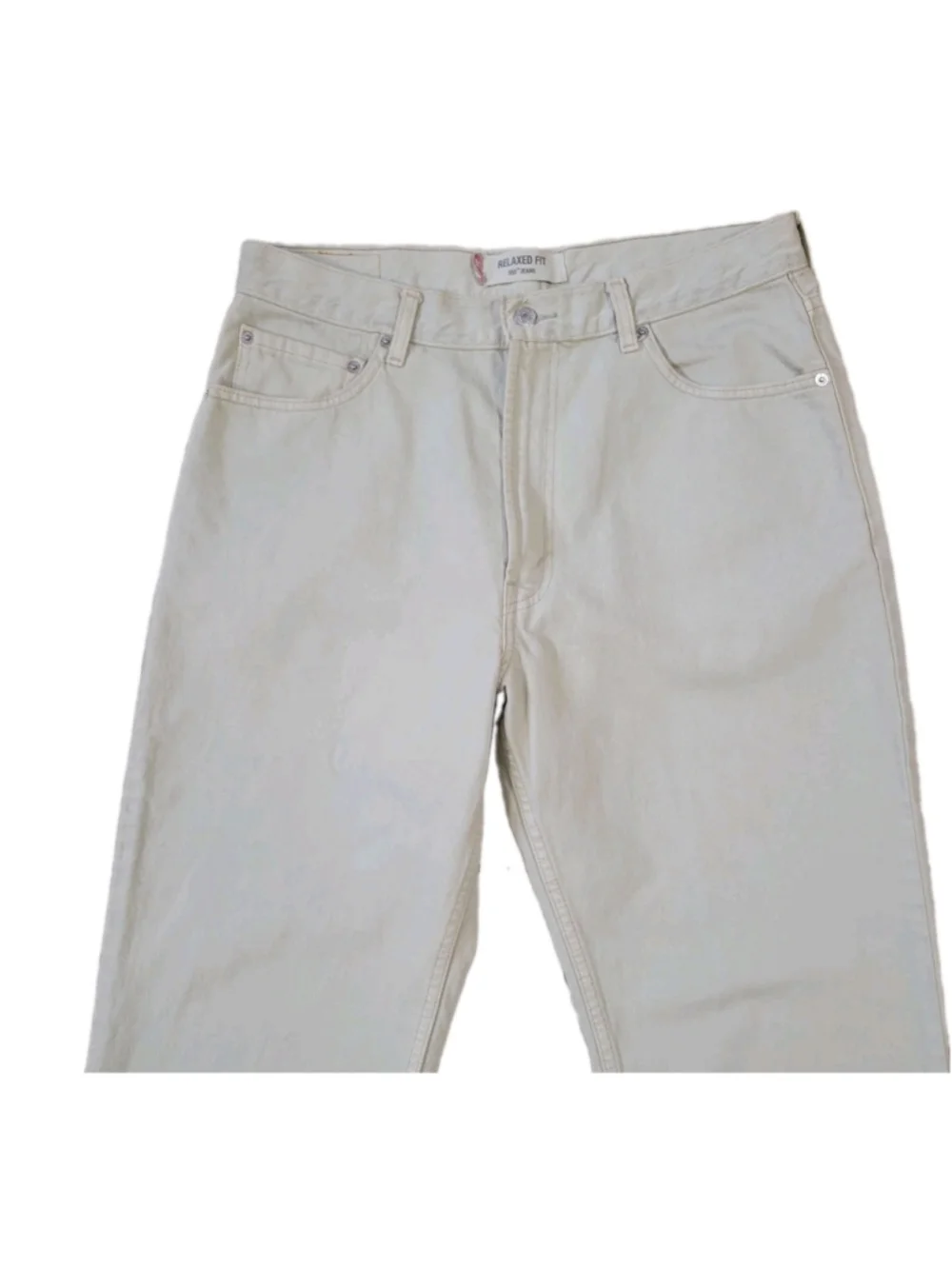 Levi's 505 Relaxed Fit Beige 100% Cotton Straight Jeans Size 38/30 Men's Pre-own